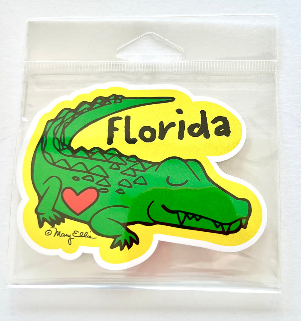 Florida Alligator Heart Sticker
