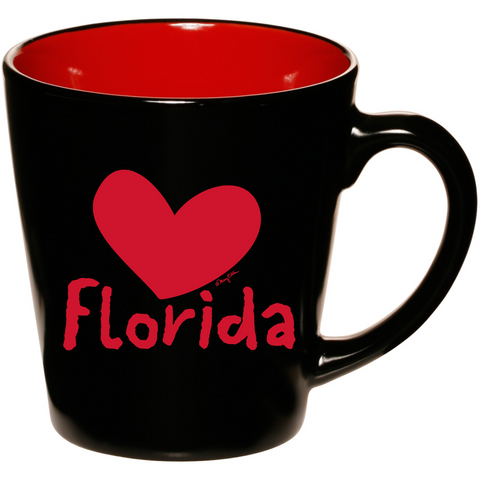 Florida Heart 2 Tone Red Black Mug