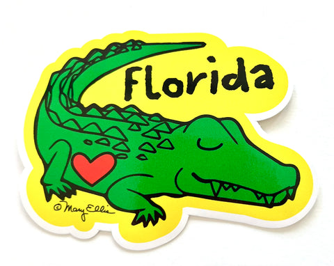Florida Alligator Heart Sticker