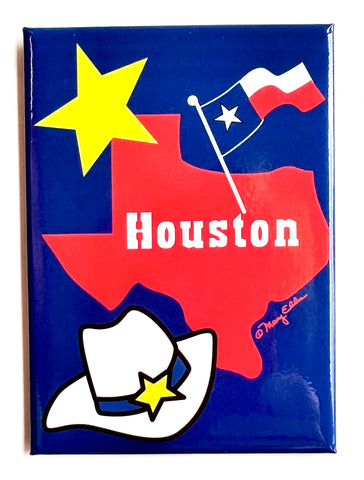 Houston Texas Magnet State Hat Flag