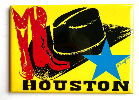 Houston Texas Magnet Hat Boots Star