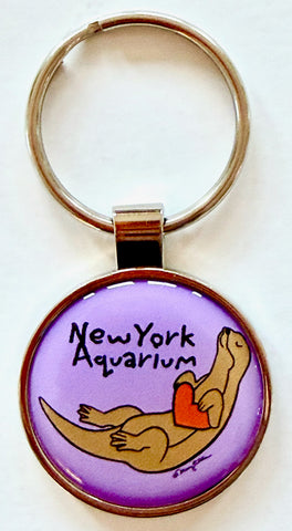 Sea Otter Custom Aquarium Zoo Keychain