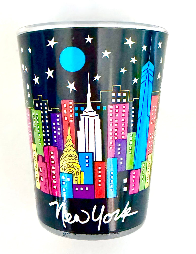 New York Shot Glass Night Skyline