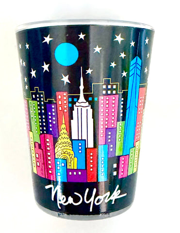 New York Shot Glass Night Skyline