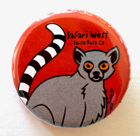 Lemur Button Custom Zoo Animal Pin