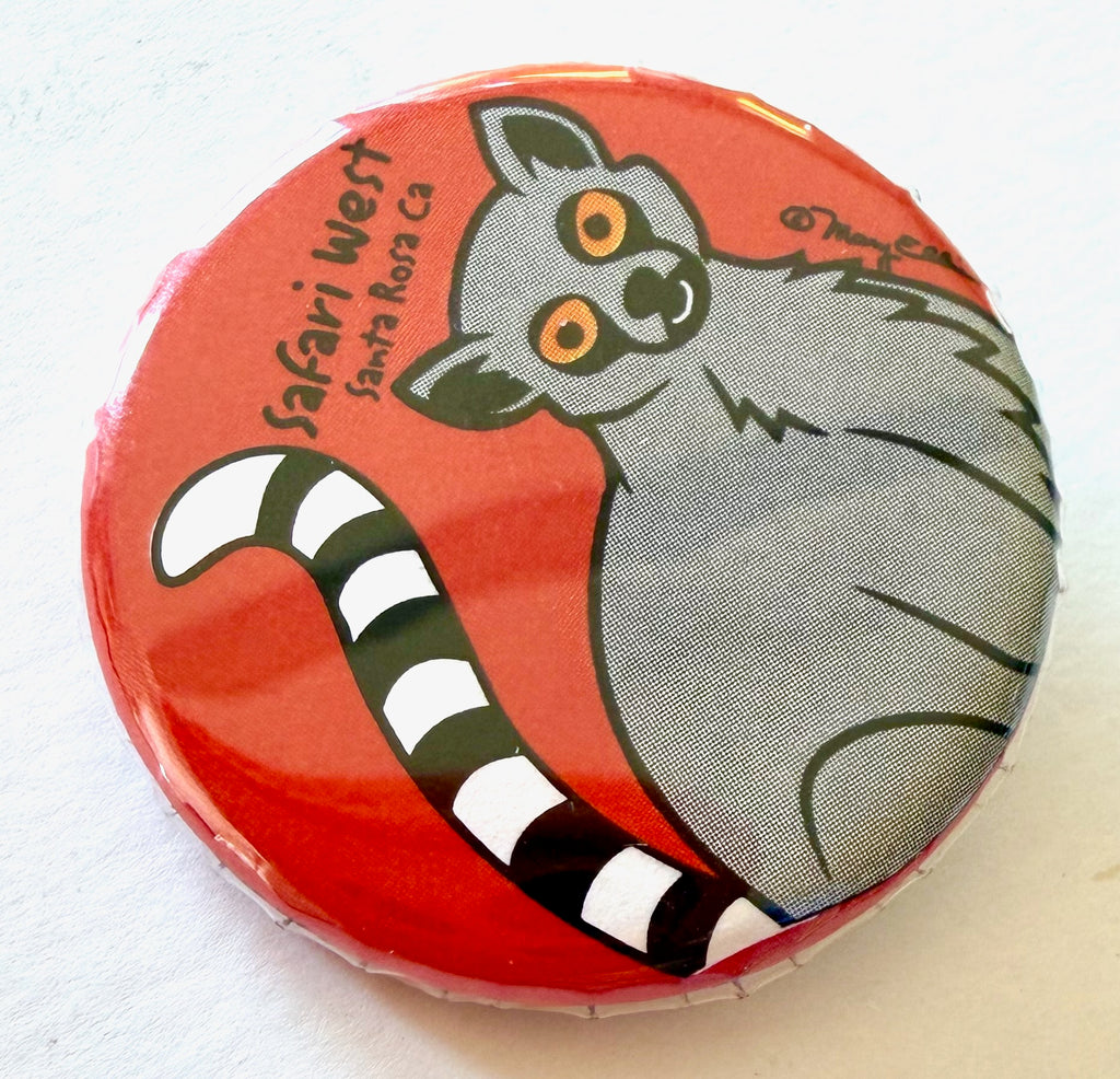 Lemur Button Custom Zoo Animal Pin