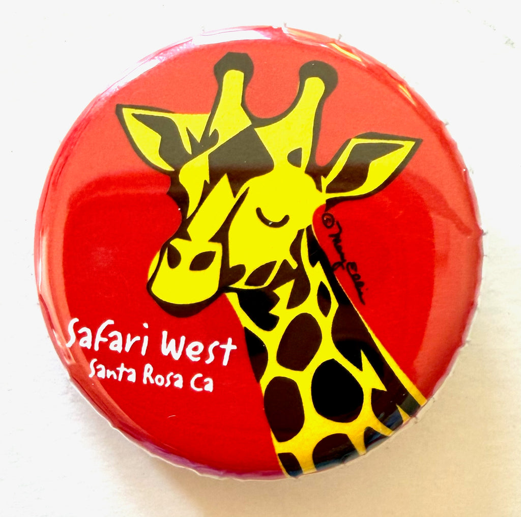 Giraffe Button Custom Zoo Animal Pin