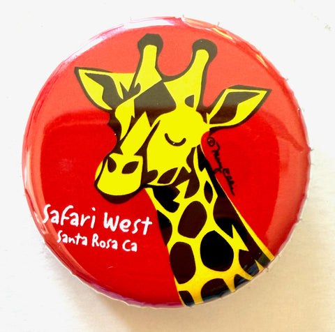 Giraffe Button Custom Zoo Animal Pin
