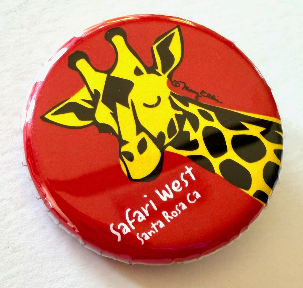 Giraffe Button Custom Zoo Animal Pin