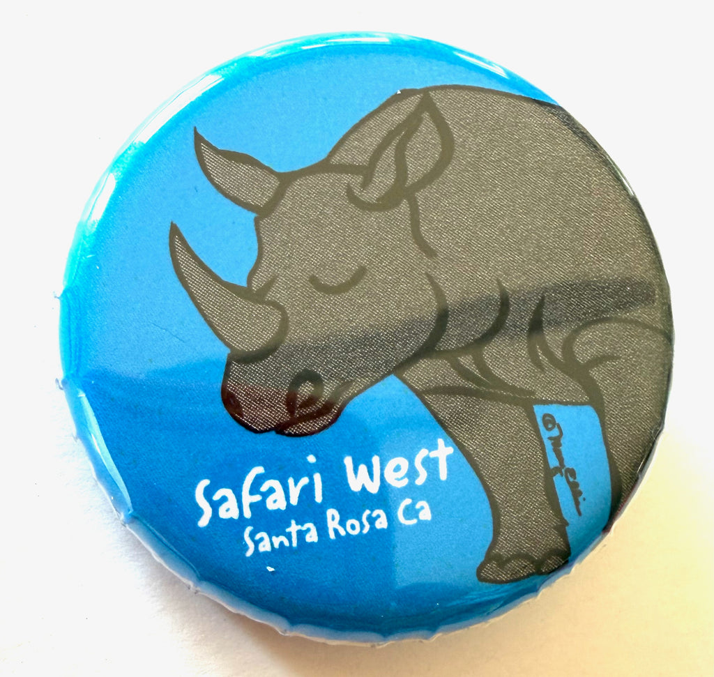 Rhinoceros Button Custom Zoo Animal Pin