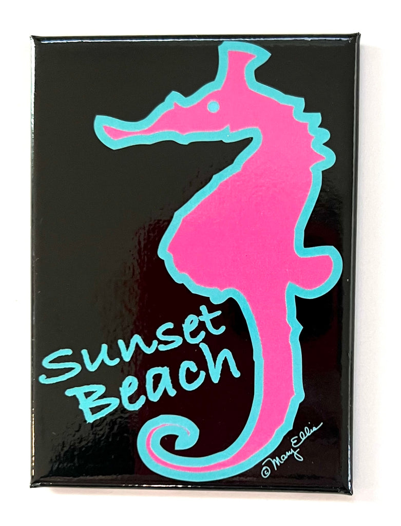 Sunset Beach Magnet New Jersey Shore Seahorse