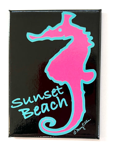Sunset Beach Magnet New Jersey Shore Seahorse