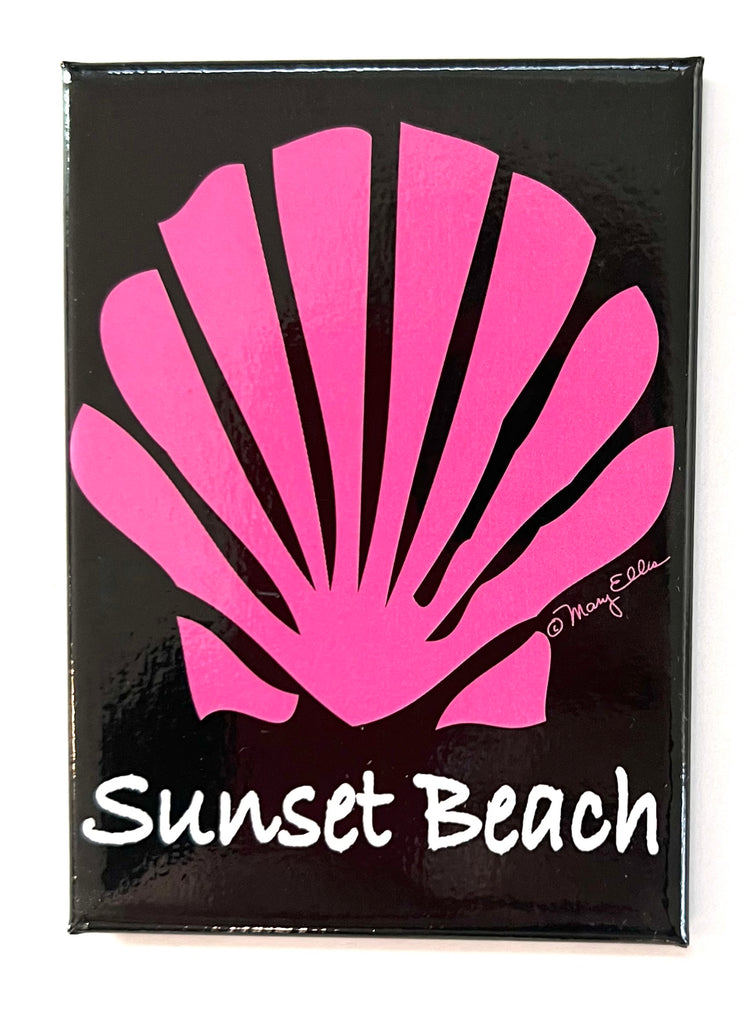 Sunset Beach Magnet New Jersey Shore Pink Shell