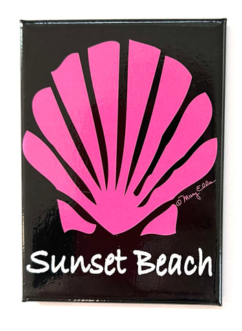 Sunset Beach Magnet New Jersey Shore Pink Shell