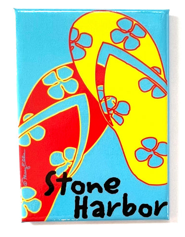Stone Harbor Magnet New Jersey Shore Flip Flops
