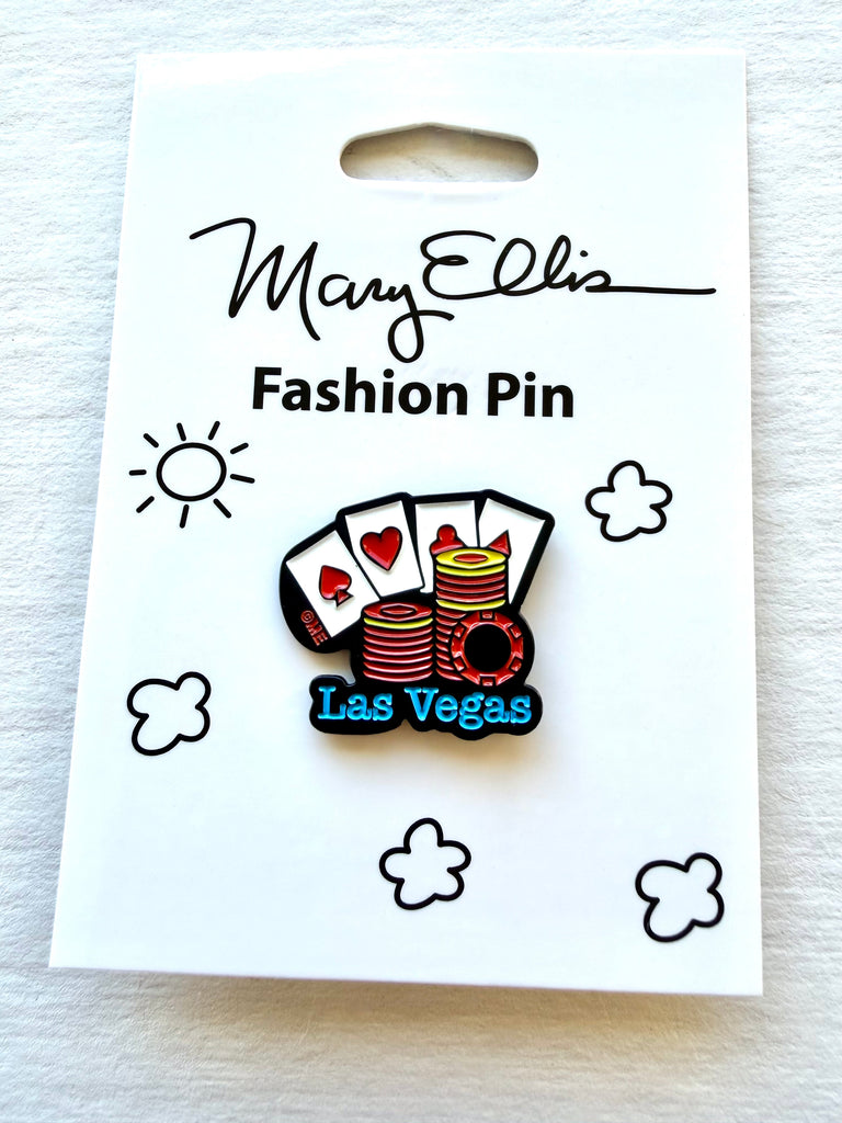 Las Vegas Cards Chips Lapel Pin