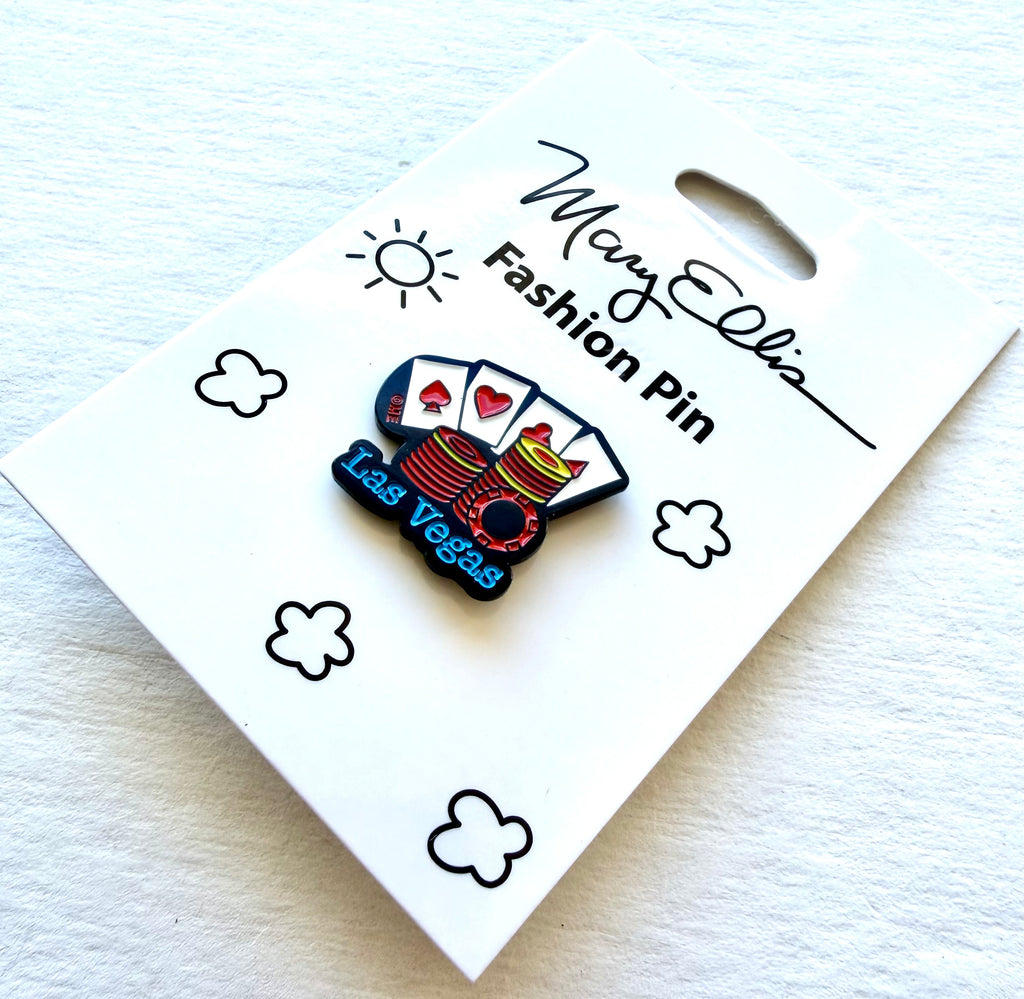 Las Vegas Cards Chips Lapel Pin