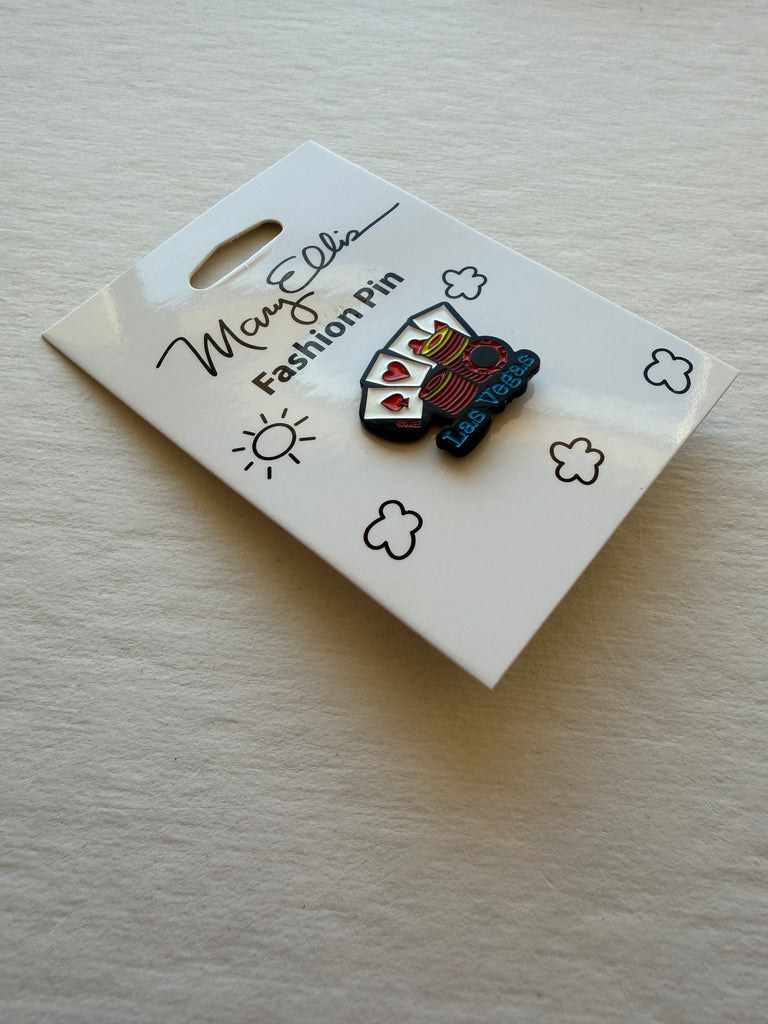 Las Vegas Cards Chips Lapel Pin