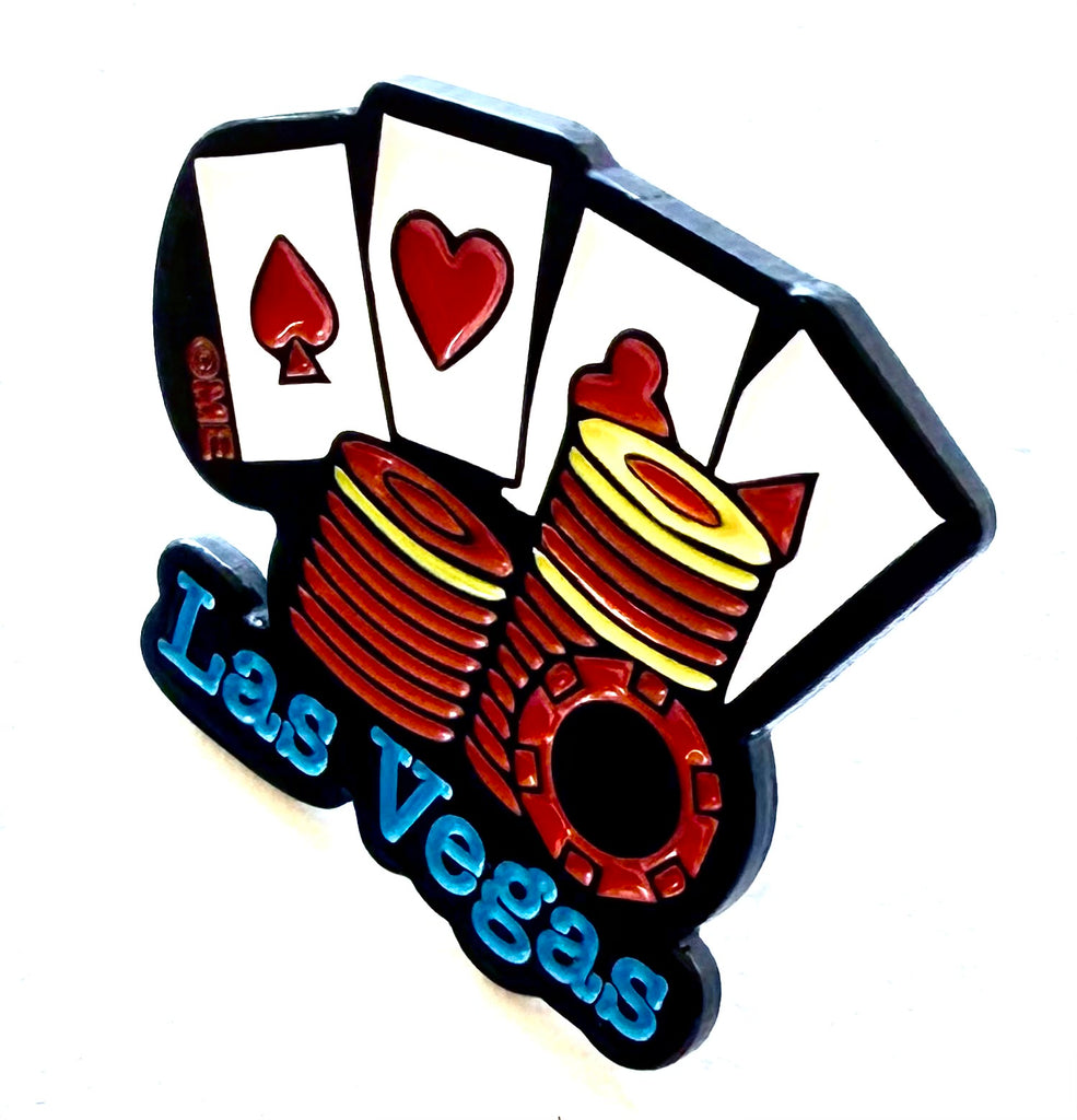Las Vegas Cards Chips Lapel Pin