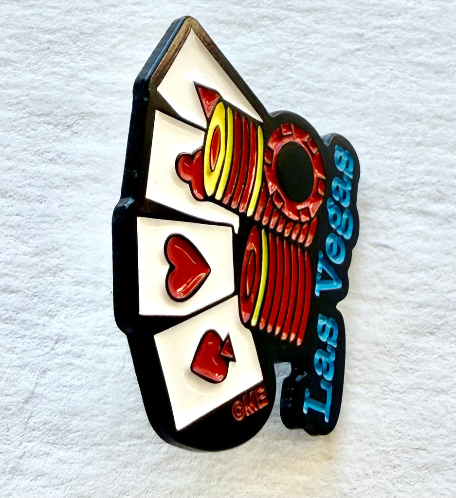 Las Vegas Cards Chips Lapel Pin