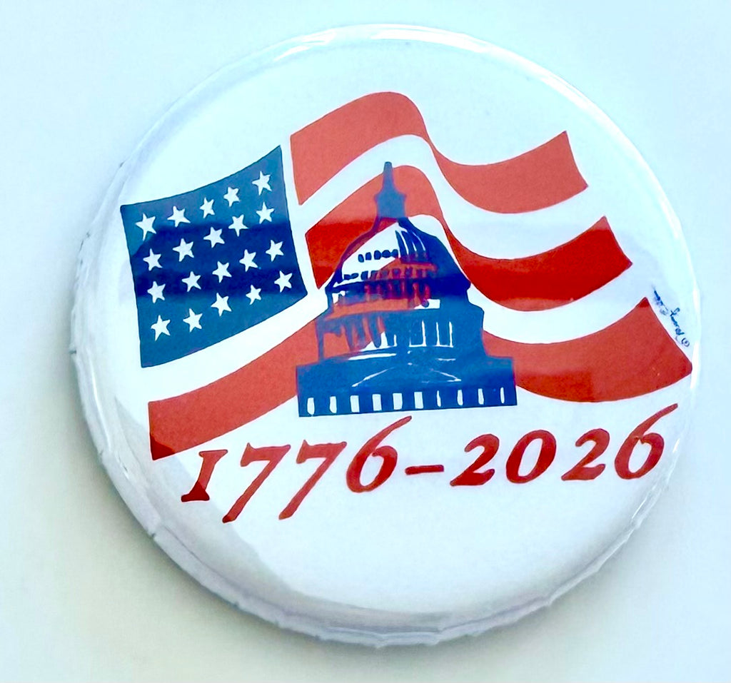America 250 Pin Back Button