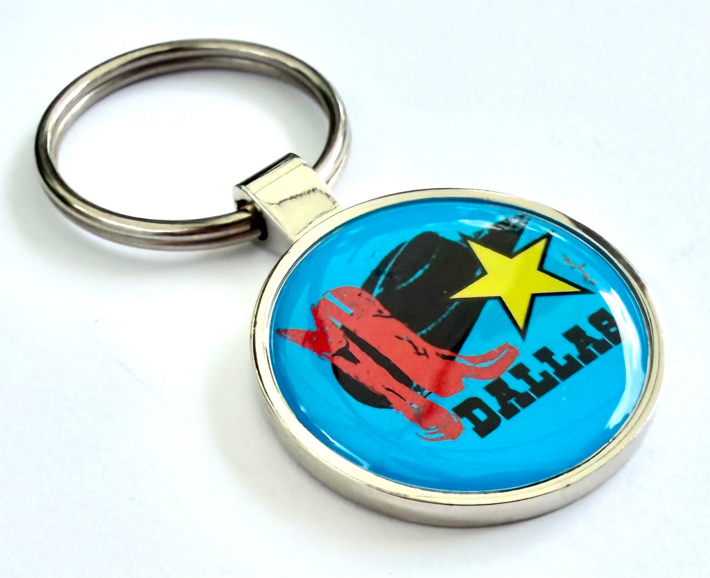 Dallas Boots and Hat Keychain