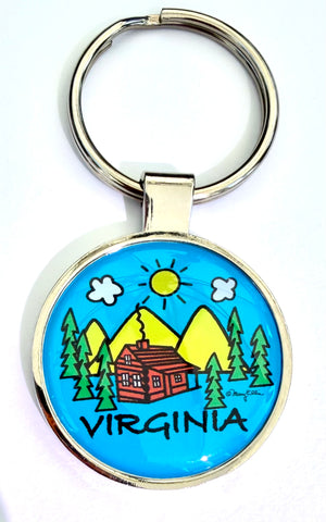 Virginia Cabin Keychain
