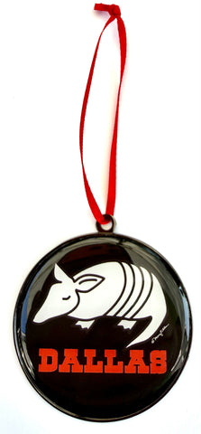 Dallas Texas Armadillo Christmas Ornament