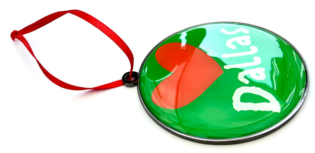 Dallas Texas Heart Christmas Ornament