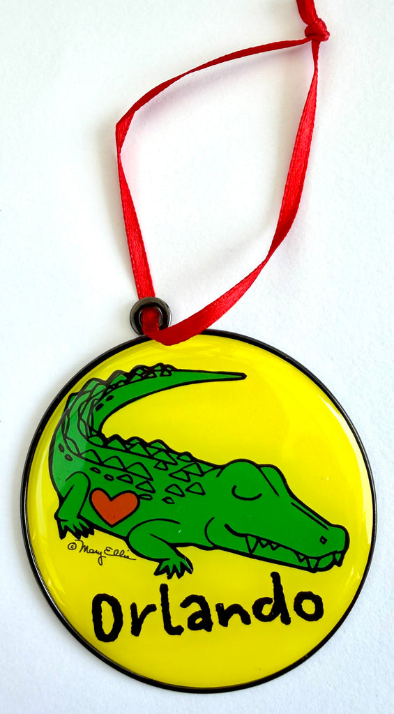 Orlando Florida Alligator Sunset Christmas Ornament
