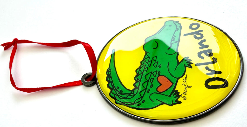 Orlando Florida Alligator Sunset Christmas Ornament