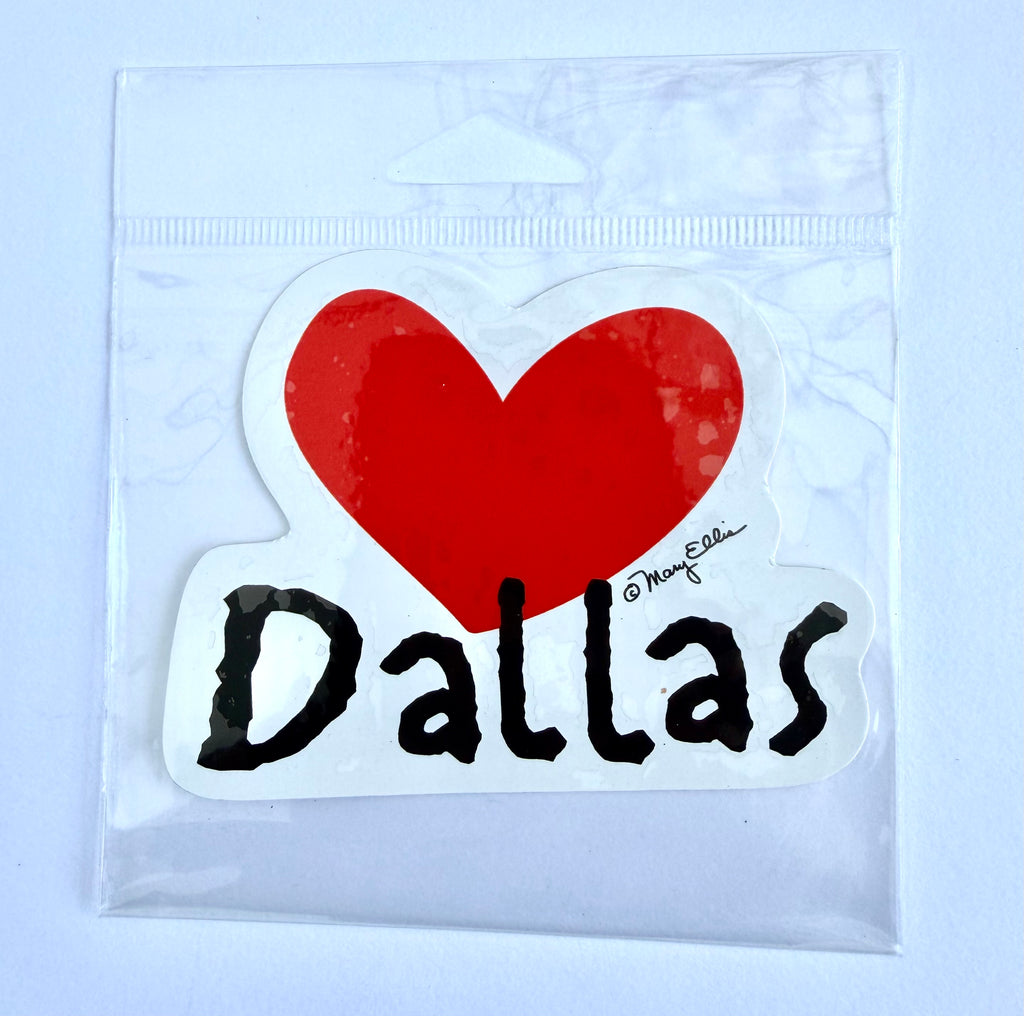 Dallas Texas Heart Sticker