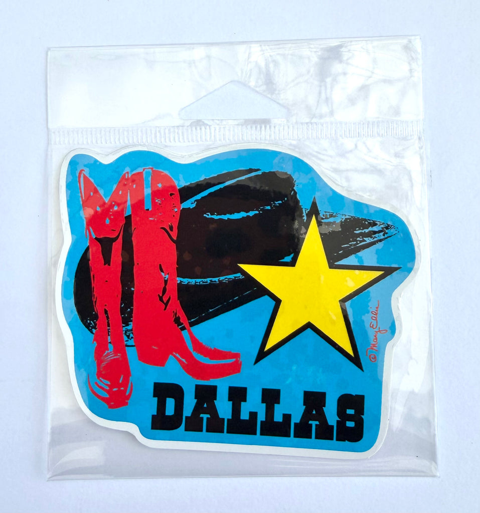 Dallas Texas Boots Hat Sticker