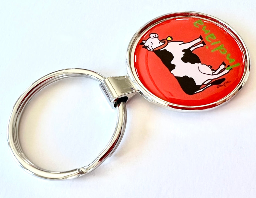 Indiana Cow Keychain