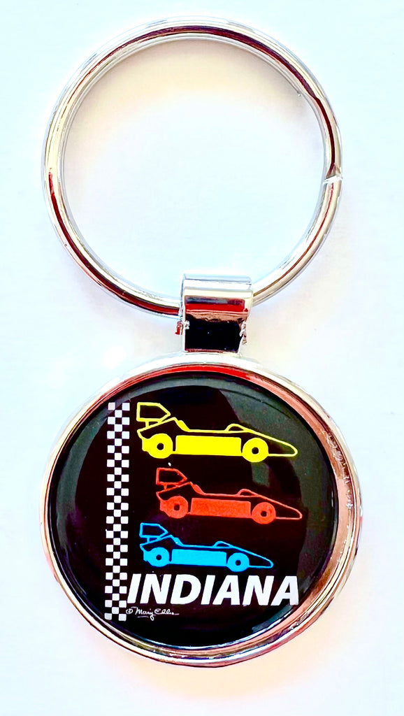 Indiana Race Cars Keychain
