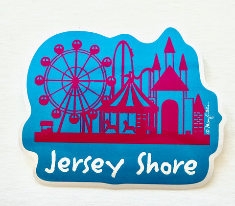 New Jersey Shore Ferris Wheel Castle Sticker