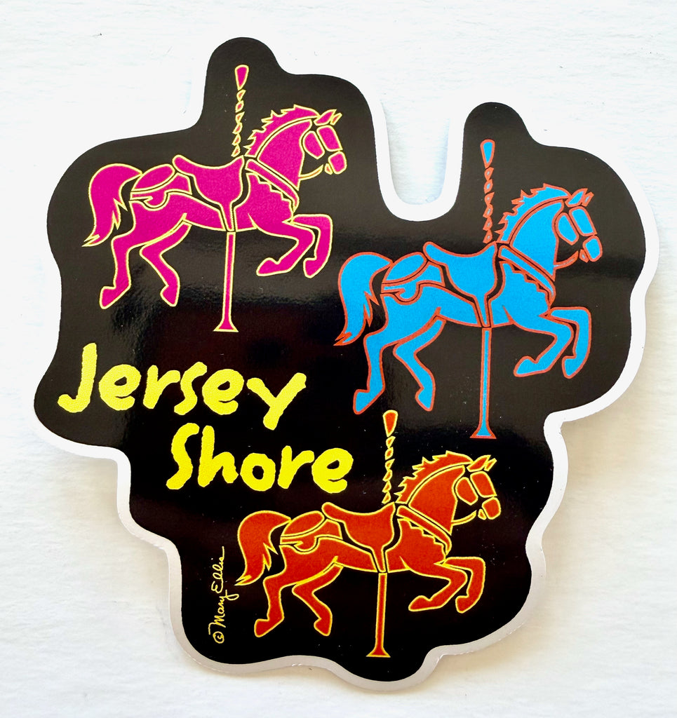 New Jersey Shore Carousel Horses Sticker