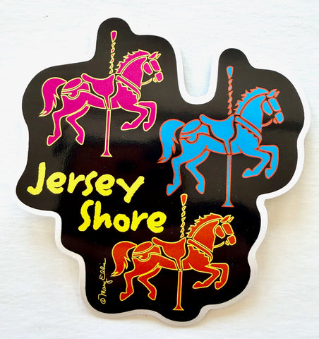 New Jersey Shore Carousel Horses Sticker