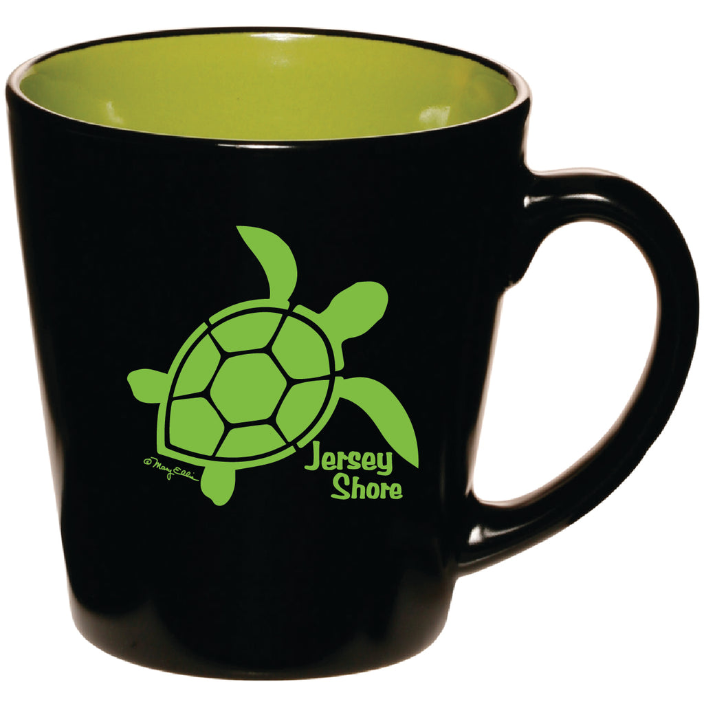 New Jersey Shore Mug 2 Tone Green Sea Turtle