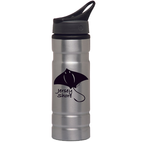 New Jersey Shore Water Bottle Silver Stingray Aluminum 27 Oz
