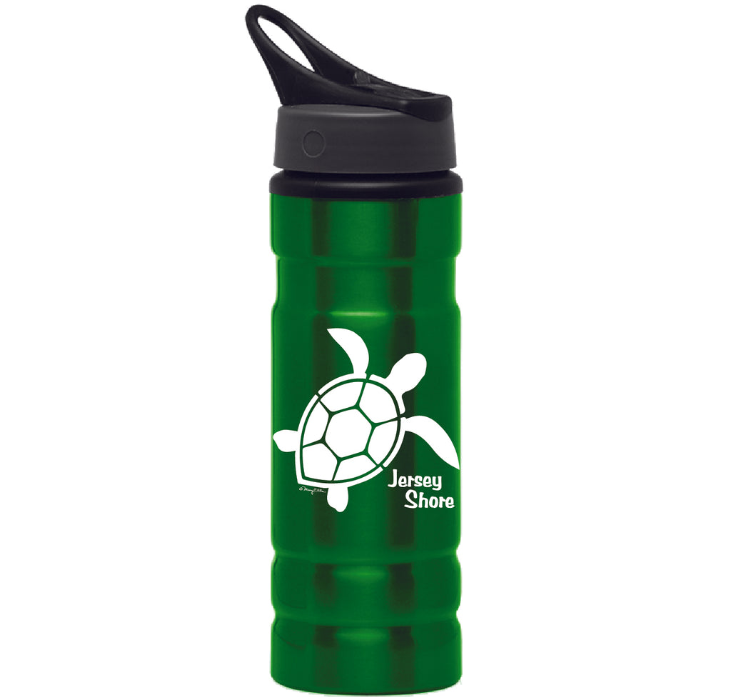 New Jersey Shore Water Bottle Green Turtle Aluminum 27 Oz