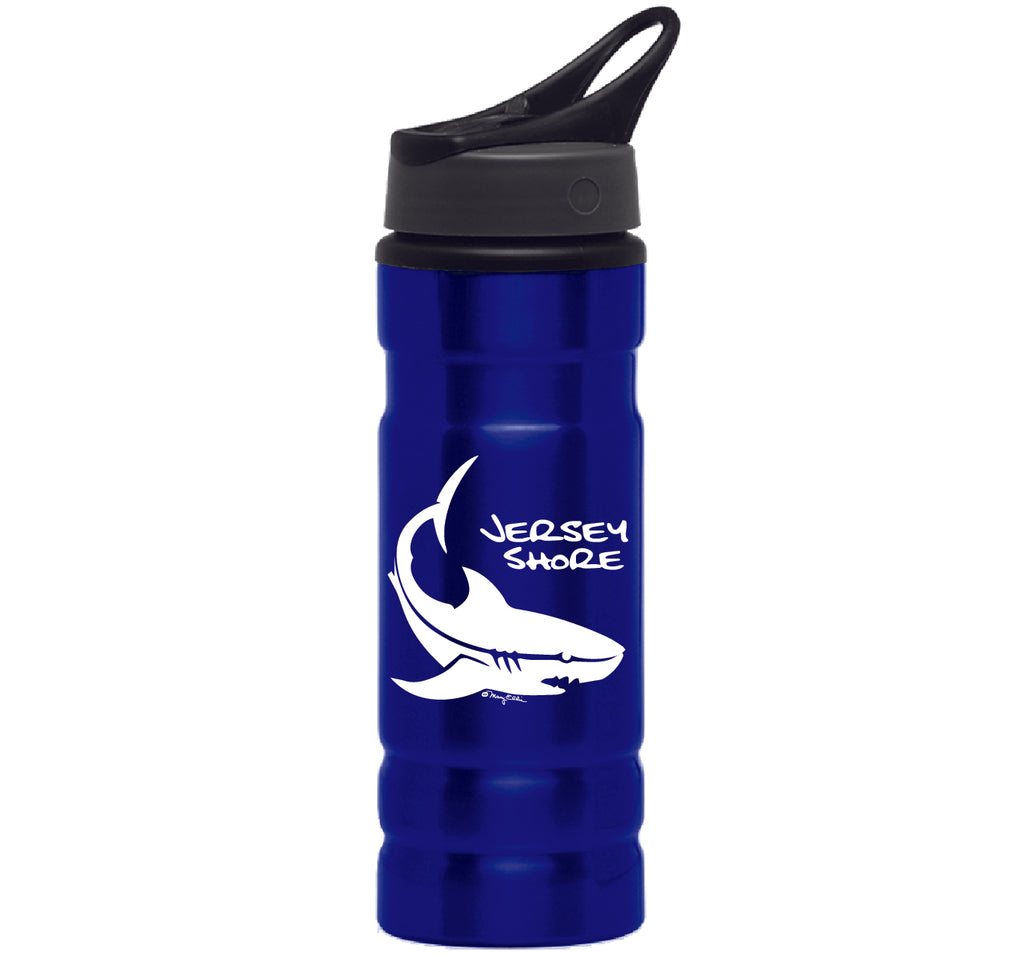 New Jersey Shore Water Bottle Blue Shark Aluminum 27 Oz
