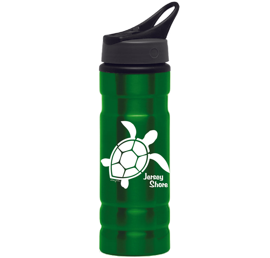 New Jersey Shore Water Bottle Green Turtle Aluminum 27 Oz