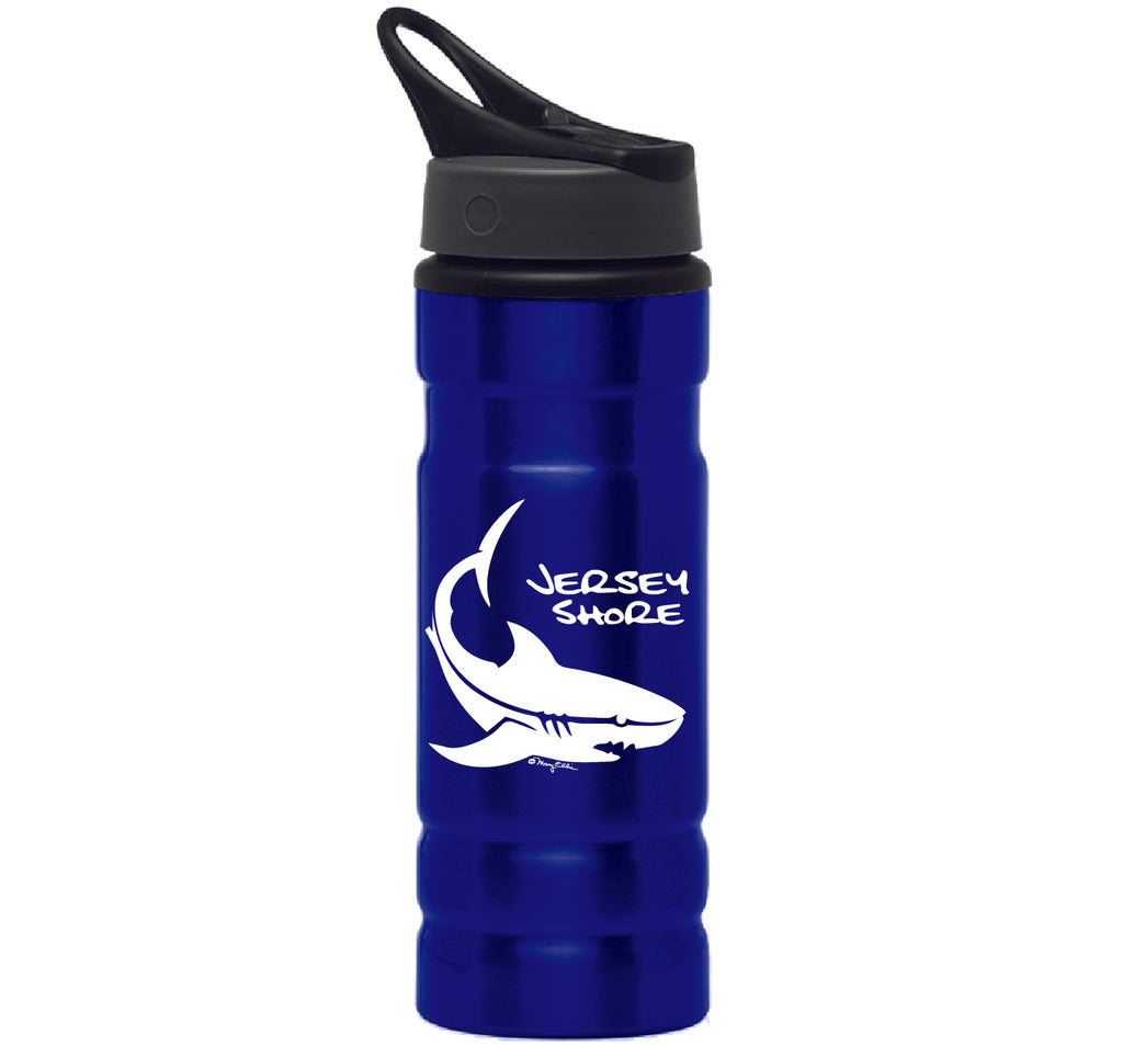 New Jersey Shore Water Bottle Blue Shark Aluminum 27 Oz