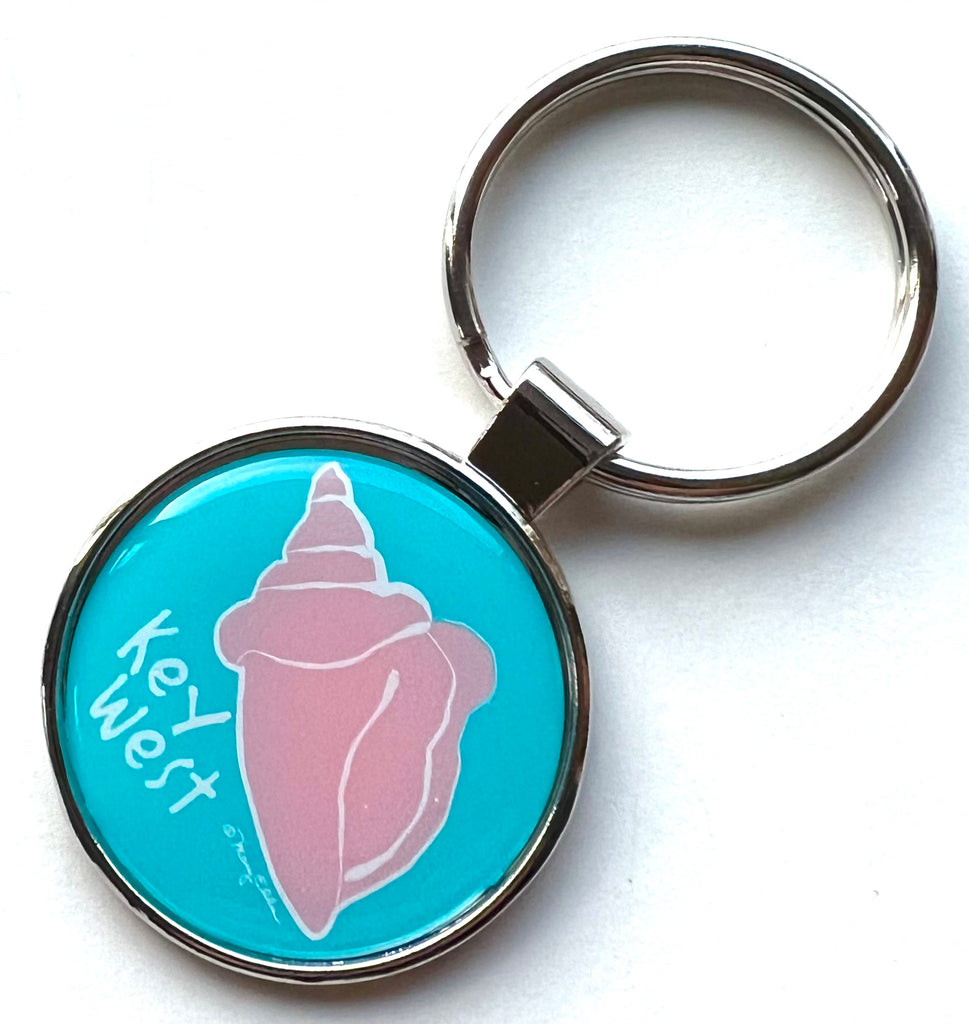 Key West Florida Keychain Conch Shell