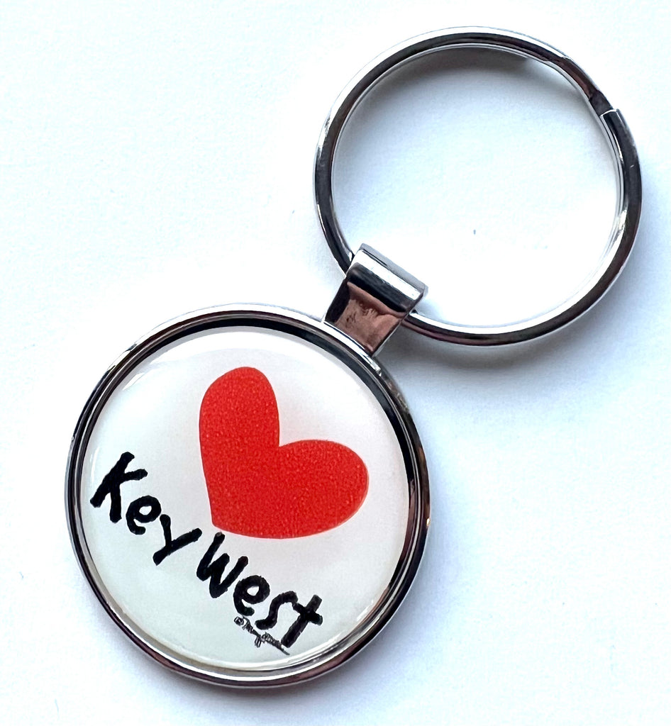 Key West Florida Keychain Heart