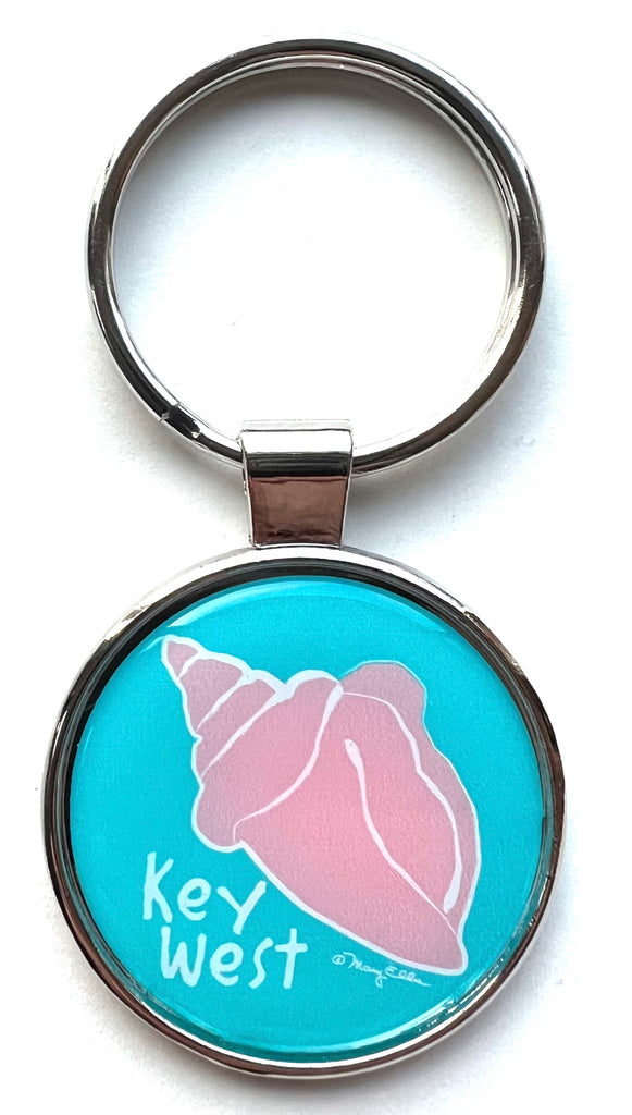 Key West Florida Keychain Conch Shell