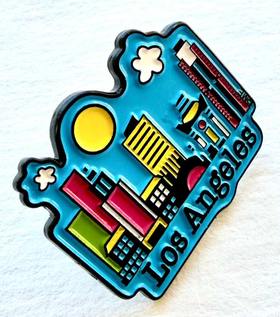 Los Angeles Skyline Enamel Lapel Pin City Souvenir