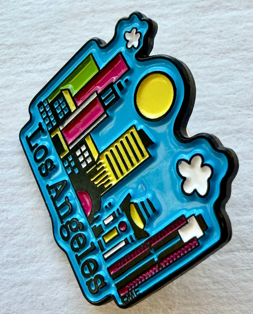 Los Angeles Skyline Enamel Lapel Pin City Souvenir