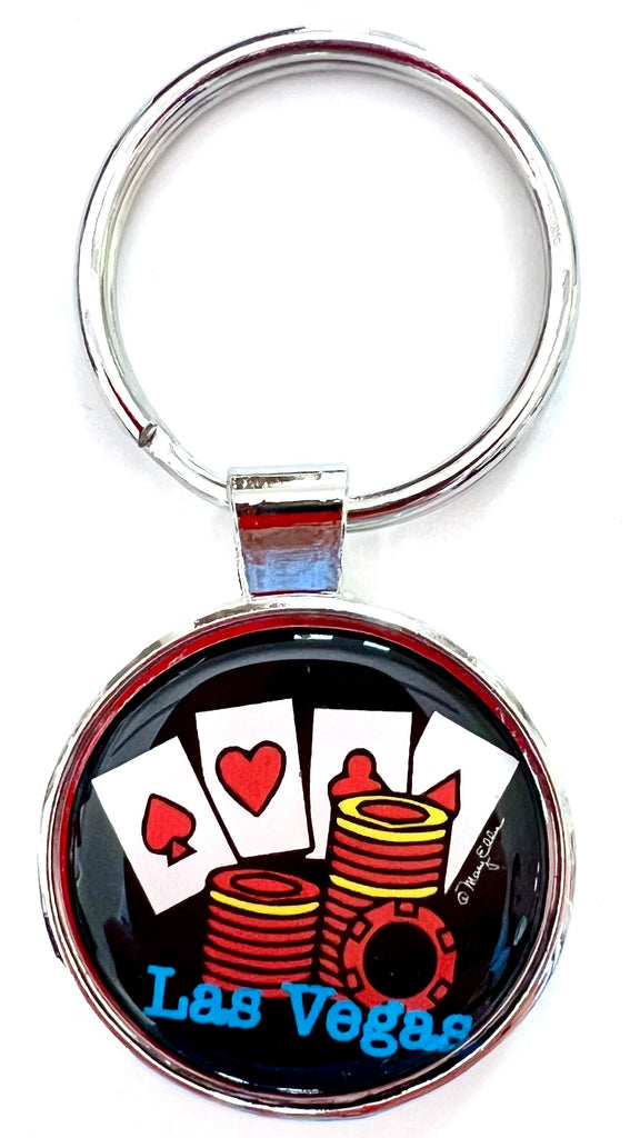 Las Vegas Chips Cards Keychain
